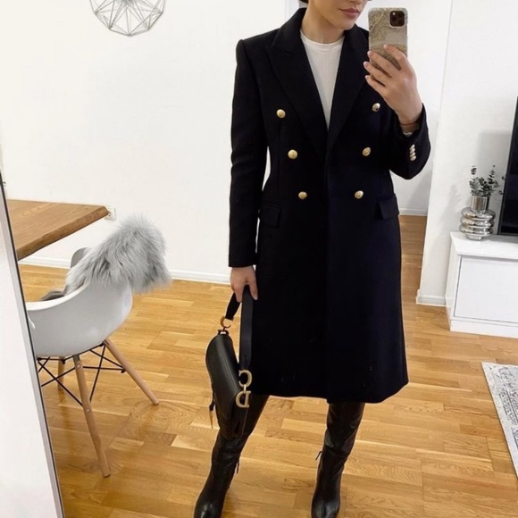zara balmain blazer Zara Woman Off White Military Fitted
